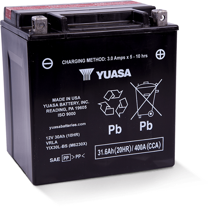 Yuasa YIX30L-BS High Performance Maintenance Free AGM 12 Volt Battery (Bottle Supplied)
