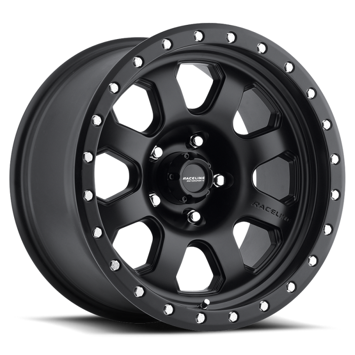 Raceline 929B Avenger 17x9in / 8x165.1 BP / -12mm Offset / 130.81mm Bore - Satin Black Wheel